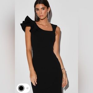 Lucette Black Sleeveless Ruffled Mermaid Maxi Dress Lulus size L